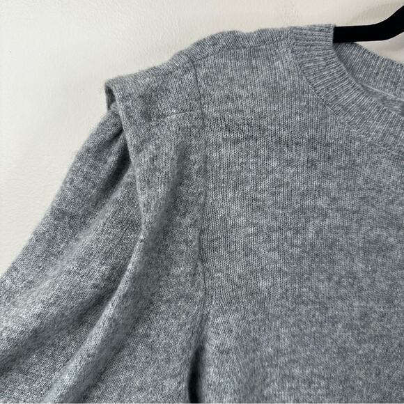 FRAME Cashmere Kennedy Sweater Womens Large Gris Heather Gray Flutter Sleeve - Picture 4 of 7